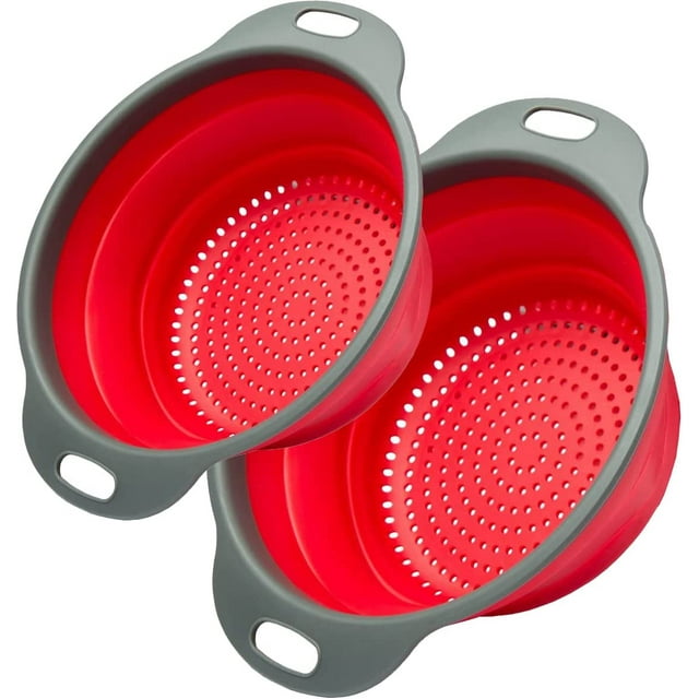 Wolfrail Collapsible Colander. BPA Free Silicone Collapsible Colander. Extendable Pasta Strainer. TPE Material Better Than TPR. Vegetable and Fruit Colander. Food Strainers. Colanders 2