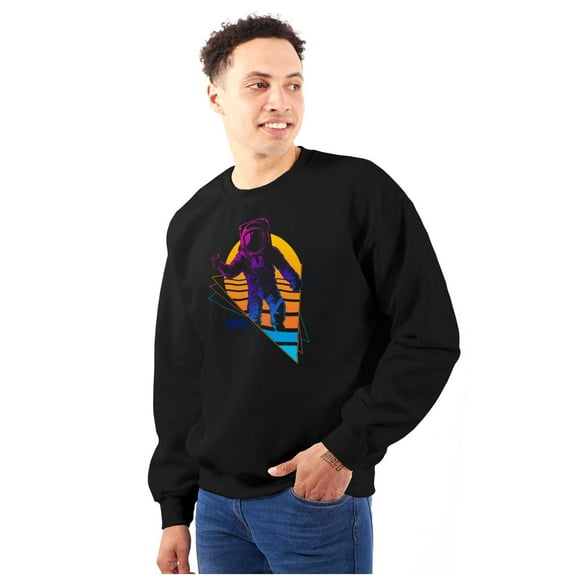 Vaporwave NASA Astronaut Space Jump Sweatshirt for Men or Women Brisco Brands S