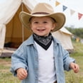 thumbnail image 2 of Gibobby Toddler Boy Wide Brim Cowboy Hat Unisex UV Protection Ventilated Western Ranch Sun Hat for Kids Outdoor Play(3-8 Years,Beige), 2 of 7