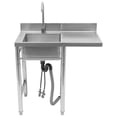 thumbnail image 5 of Stainless Steel Commercial Sink Kitchen Utility Sink Single Bowl w/Prep Table, 5 of 24