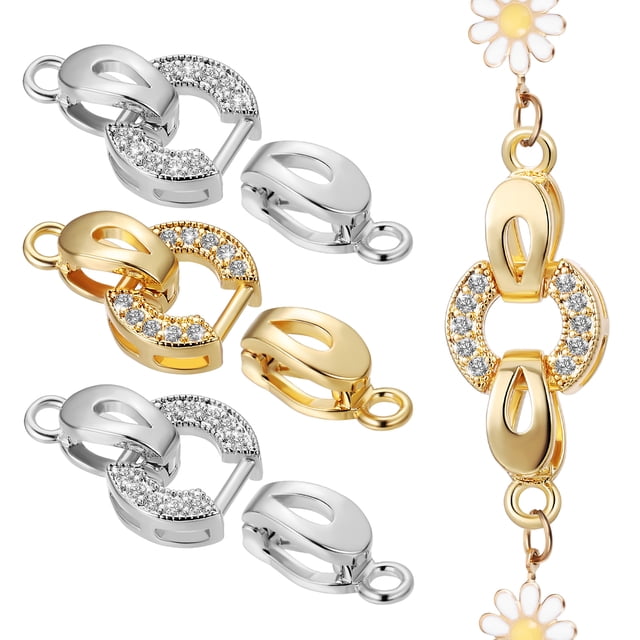 4 cierres para collar, cierres para joyería, cierres para pulseras, cierres para joyería, conectores para colgantes.
