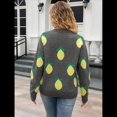 thumbnail image 4 of Suéter Holgado de Punto con Cuello Redondo y Larga para Mujer, Otoño e Invierno 2025 Gris Oscuro XL, 4 of 9