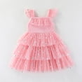 thumbnail image 4 of WIBACKER Toddler Baby Girl Halloween Princess Dress Ruffle Sleeveless Summer Tutu Dresses Tiered Ruffle with 3D Pumpkin Tulle Sundress 1-6Y, 4 of 10
