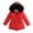 Red, variant on Childrens Girls Winter Coats Warm Fleece Long Sleeve Tunic Fuzzy Hooded Windproof Padded er Jackets for 4-12 Years