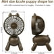 thumbnail image 4 of Small 20.3 Cm Rechargeable Rotating Desk Fan 13 Hours Use, Portable Puppy 3 Speed Cooling Desk Mini Personal Fan For Home/room/office, Brown, 4 of 5