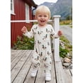 thumbnail image 4 of BemeyourBBs Western Baby Boy Clothes Newborn Baby Boy Duck Cowboy Outfit One Piece Ribbed Romper Long Sleeve Duck Cow Print Button Casual Spring Summer Fall Winter Jumpsuit, 4 of 8