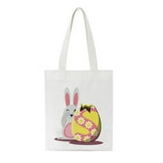 Fankiway Easter Bunny Basket Bags for Kids,Canvas Cotton Personalized Candy Basket Rabbit
