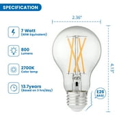 Great Value A19 LED 7W (60W Equivalent) Soft White E26 Medium Base Dusk to Dawn Auto Sensing Light Bulb