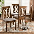 thumbnail image 1 of Skyline Decor Grey Fabric Upholstered Walnut Brown Finished 4-Piece Wood Dining Chair Set, 1 of 6