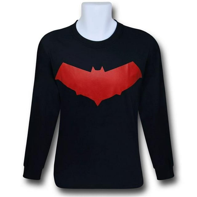 Red Hood tsbatrdhdsymlsL Red Hood Symbol Jason Todd Long Sleeve T-Shirt - Large