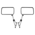 thumbnail image 1 of Unique Bargains 1 Pair Universal Rear View Mirrors for Motorcycle Square Shape Mirrors for Handlebar Mount Silver Tone Black, 1 of 8