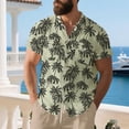 thumbnail image 6 of Fnnxeal Mens Hawaiian Shirt Yellow Tropical Print | Short Sleeve Button Down for Men - Slim Fit, Breathable Rayon, Beach Vacation & Casual Resort Shirt,Size 3XL, 6 of 9