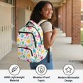 thumbnail image 4 of FUIALDOLG Colorful Turtle School Bag with Multiple Compartments Lightweight Boys Backpack, Durable 17 Inch Travel Bags for Camping Middle School Back to School, 4 of 9