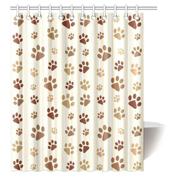 Mypop Animal Footprints Cute Vibrant Artwork Shower Curtain Paw Print Decorative Fabric For Upholstery And Home Accents Art Print Fabric Bathroom Set 60 X 72 Inches Walmart Com Walmart Com