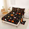 thumbnail image 2 of Homewish Halloween Pumpkins Queen Sheets For Boys Girls,Cute Ghosts Queen Sheet Sets,Orange,4 Pieces,1 Flat Sheet, 1 Fitted Sheet and 2 Pillowcases, 2 of 6