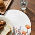 thumbnail image 3 of Orange Spring Floral Round 15 Inch Placemats Set of 8, Watercolor Summer Botanical HeatResistant Non Slip Place Mats for Dining Table, Wipeable Braided Kitchen Table Mats for Housewarming, 3 of 9