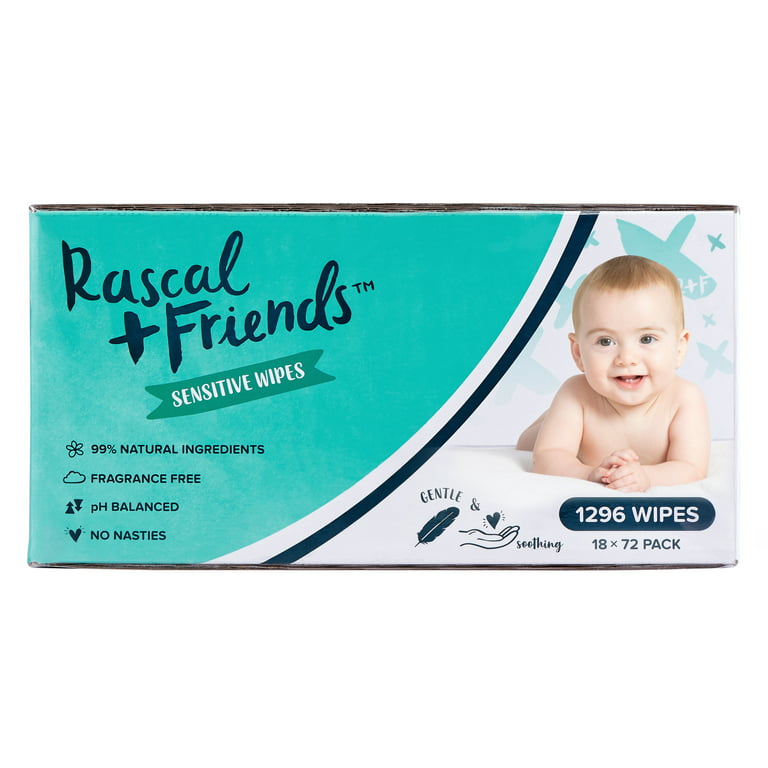 Rascal + Friends Sensitive Baby Wipes, 1296 Count (Select for More Options)  