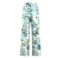 thumbnail image 4 of Fewfanhot Wide Leg Pants Woman Flare Leggings Cute Floral Print Stretchy Wide Leg Loose Casual Pocket Pants, 4 of 6