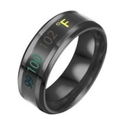 Mother's Day Sale Clearance - Titanium Steel Temperature Ring Body Temperature Smart Temperature Change Color Titanium Steel Display Ring