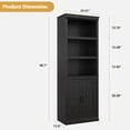 thumbnail image 4 of Qinaqin 5-Tier Farmhouse Bookshelf con Gabinete y cm de Profundidadoors 3 Abierto Shelves 2 Almacenamiento Cabinets para Living Sala Oficina en Casa Dormitorio (Black), 4 of 7