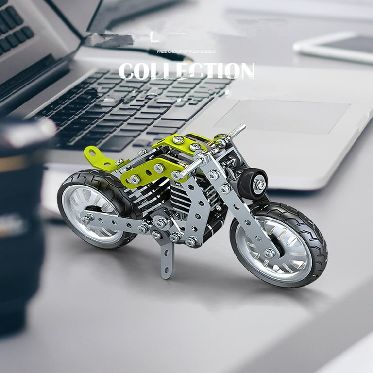 Erector Sets STEM Building Toys Retro Style Motorcycle Metal Assembled Model Education Kit Collectible Metal Building Set Block Set Construction Toys for Children and Adults Walmart