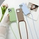 thumbnail image 4 of Funda de teléfono de silicona con correa cruzada y cordón para iPhone 16, 15, 14, 13, 12 Mini, 11 Pro Max Plus, carcasa trasera de TPU suave de color caramelo, 4 of 5