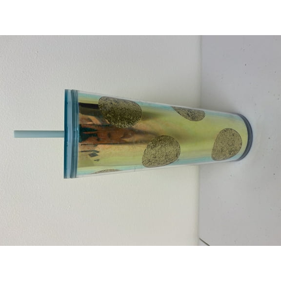 Starbucks Exclusive 2020 Gold Glitter Polka Dots 24 oz Cold Cup Tumbler