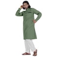 thumbnail image 3 of AtasiÂ&nbsp;Men's Henley Welt PocketÂ&nbsp;LongÂ&nbsp;KurtaÂ&nbsp;Solid Indian Ethnic Wear Clothing ForÂ&nbsp;Men's, 3 of 7