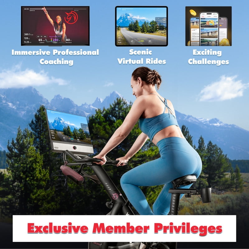 Yesoul - Exercise Bike G1M Plus w/ 1 year unlimit coach subscription, 21.5" HD screen, 6W speakers. real-time data display - Black