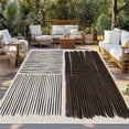 thumbnail image 2 of Black Striped Outdoor Rug for Patio/Deck/Porch, Non-Slip Large Area Rug 6 x 9 Ft, Farmhouse Stripes Modern Abstract Art Indoor Outdoor Rugs Washable Area Rugs, Reversible Camping Rug Carpet Runner, 2 of 8