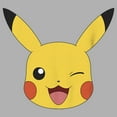 thumbnail image 2 of Boy's Pokemon Pikachu Wink Face Graphic Tee Athletic Heather Medium, 2 of 5