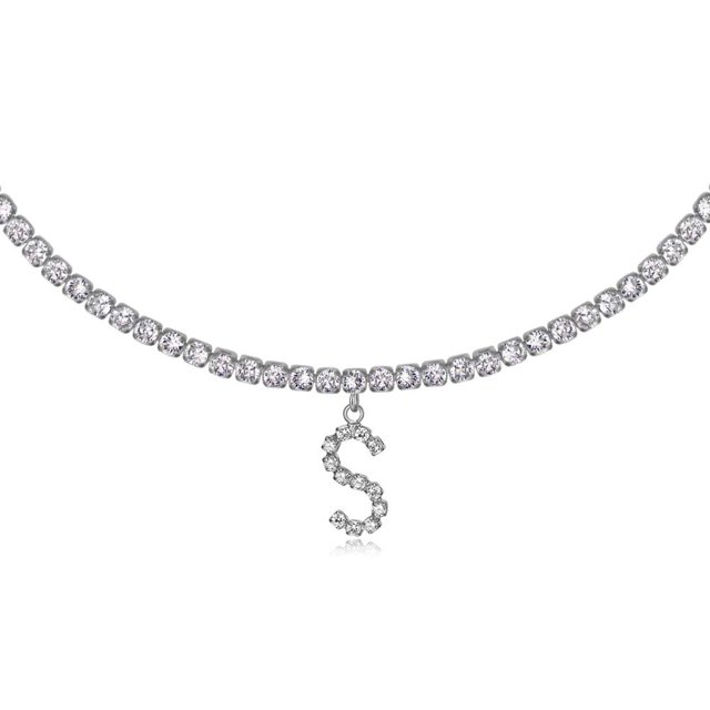 Pequeño collar de oro con inicial S de 14 quilates relleno de plata hecho a mano delicado personalizado carta gargantilla collar regalo para mujeres collar joyería