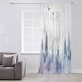 thumbnail image 3 of Forest Mountain Semi Sheer Curtains Drapes for Living Room, Bedroom, French Doors Window 84 Inches Long, Nature Tree Scenery Sky Birds Rod Pocket Chiffon Curtain Drapery Voile Draperies Panel, 3 of 6
