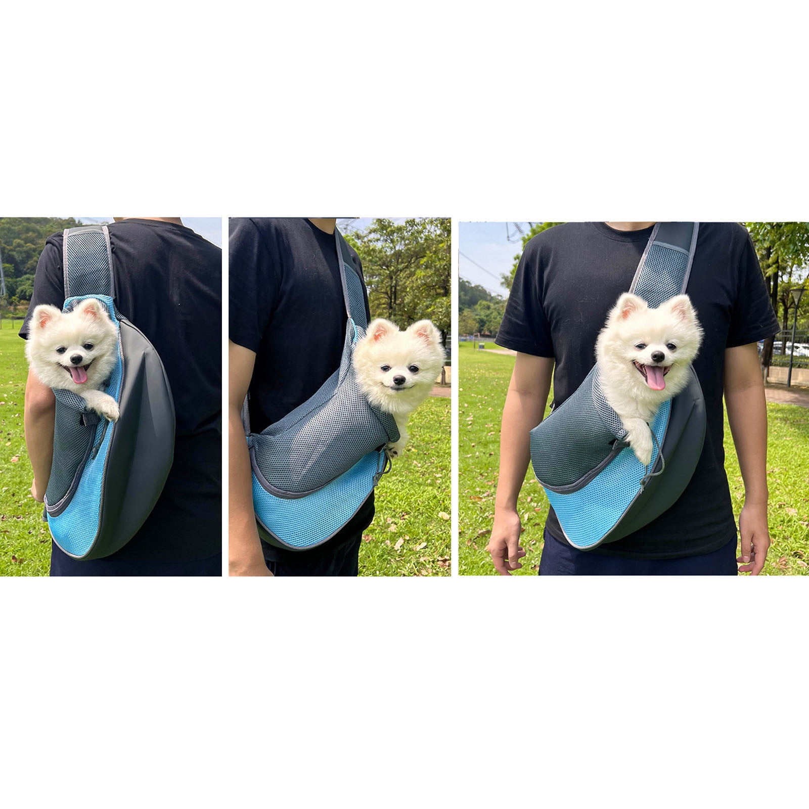 Pet Dog Sling Carrier 0-5 lbs, Pet Backpack, Drawstring Dog Papoose with Adjustable Strap, Breathable Mesh Bag for Puppy Cat, Crossbody Satchel Dog Purse for Outdoor Travel Walking