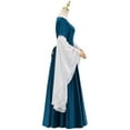 thumbnail image 3 of Dark Blue Dress Elf Queen Gown Medieval Halloween Outfit for Women, 3 of 8