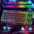 thumbnail image 3 of Wireless Gaming Keyboard and Mouse Combo with 87 Key Rainbow LED Backlight Rechargeable 3800mAh Battery Mechanical Feel Anti-ghosting Ergonomic Waterproof RGB Mute Mice for Computer PC Gamer (Black), 3 of 9