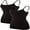 Black, variant on Women's Women's Basic Casual Long Camisole Cami Top Regular Womens Undershirts, 2 Pack