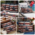 thumbnail image 2 of 2 Pack Outdoor Waterproof Throw Pillows,Retro USA Flag Wood Texture Decorative Rectangle Pillow Case Patio Pillows for Chair Couch Sofa 20x12in, 2 of 9