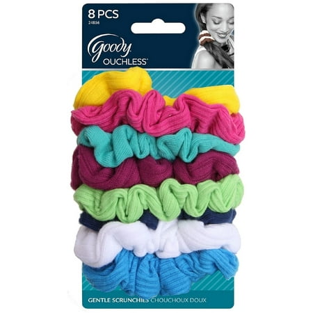 Goody Ouchless Scrunchies, Gentle Hair Scrunchies, Neon Lights, 8