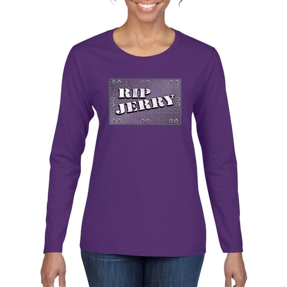 Wild Bobby RIP Jerry Springer 90's TV Talk Show Host Famous People Womens Graphic Long Sleeve Tee, Purple, X-Large