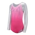 thumbnail image 2 of Gymnastics Leotards for Girls Kids Sparkly Tumbling Long Sleeve Dance Unitards Biketards with Matching Shorts One Piece Biketards Athletic Dancewear Clothes 5-12 Years, 2 of 9