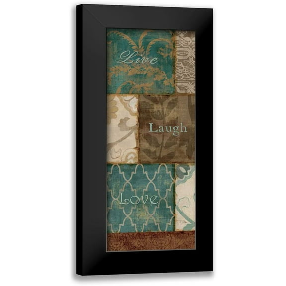 Pela 8x14 Black Modern Framed Museum Art Print Titled - Live Laugh Love