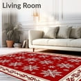 thumbnail image 2 of ODIKA 4' x 6' Machine Washable Non-Slip Area Rug, Christmas Snowflake High Traffic Rug, Red, 501206, 2 of 7