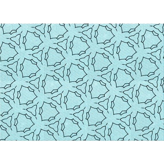 Ahgly Company Indoor Rectangle Patterned Electric Blue Area Rugs, 7' x 10'