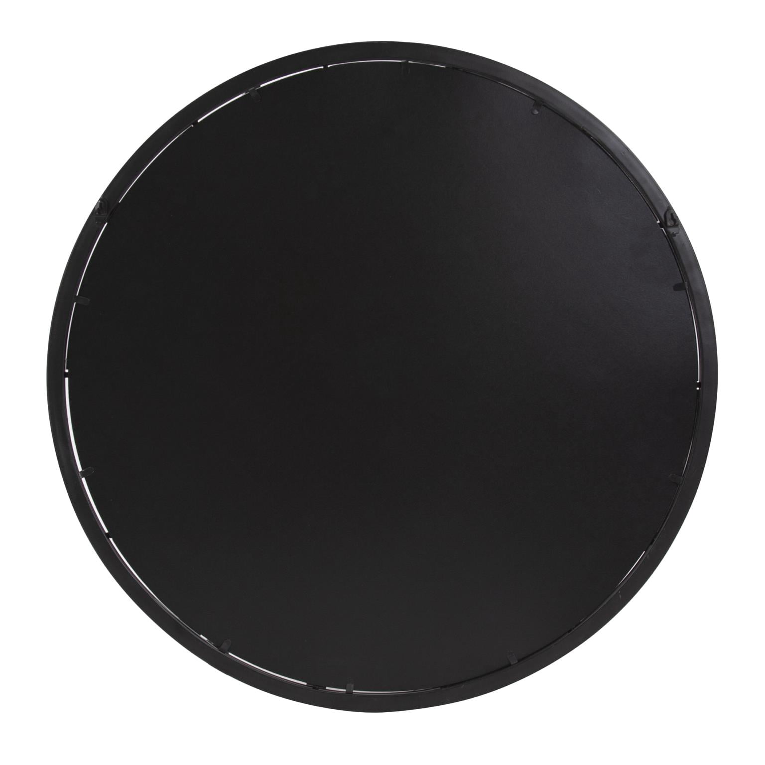 Tyler Dillon Round Bronze Wall Mirror with Metal Windowpane Frame - 36 x 36 x 0.5
