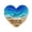 Sky Blue - 5x5cm, variant on Fused Glass Heart Paperweight, 5x5cm Handcrafted Ocean Blue Art Glass for Desk & Shelf Decoration (Dark Blue)