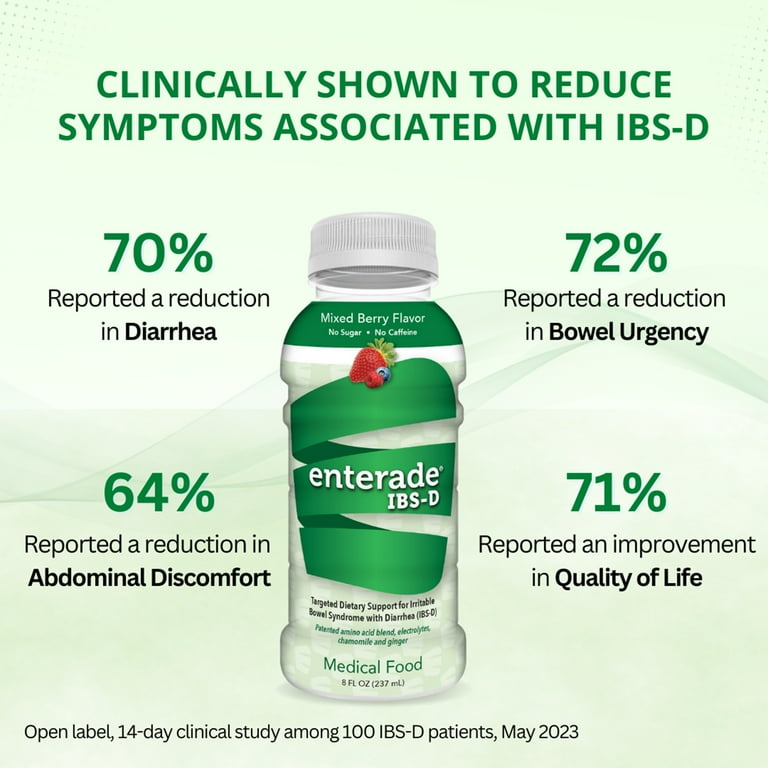 enterade IBS-D Oral Supplement Mixed Berry 8 oz Bottle 12 Ct