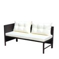 thumbnail image 6 of Patio Furniture Set 3 Pieces, Outdoor Sectional Rattan Patio Table and Chairs Set with Cushions and a Tempered Glass Patio Table, Patio Conversation Set with Sofa for Porch Balcony Lawn, Beige, 6 of 10
