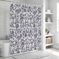 thumbnail image 5 of Blue Floral Leaf Shower Curtain Set - Standard 72" x 72" Washable Bathtub Curtain with 12 Hooks, Retro Farmhouse Plant Tree Branch Waterproof Fabric Stall Shower Curtains for Bathroom/Bathtub Décor, 5 of 6