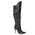 thumbnail image 2 of Wild Rose BI42 Leatherette Pointy Over The Knee Buckle Strap Stiletto Heel Boot, 2 of 6